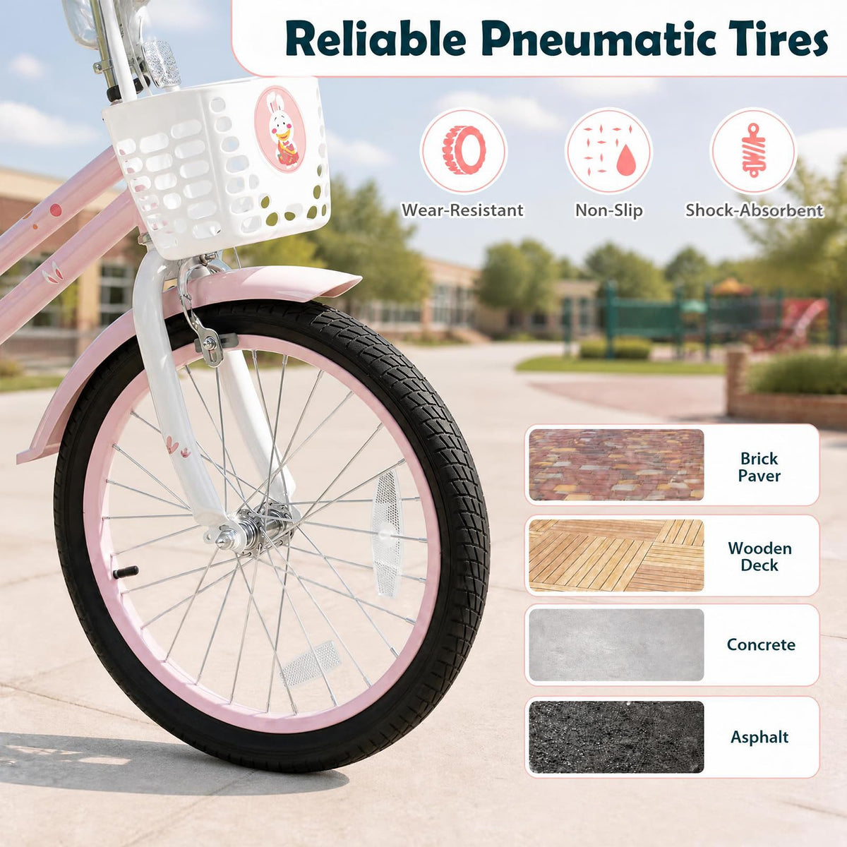 18 Inch Girls Bike with Basket H60636