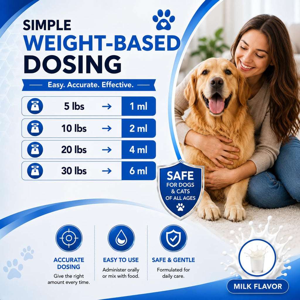 Milk Flavor Dewormer for Cats & Dogs 120ml with Dropper W1962