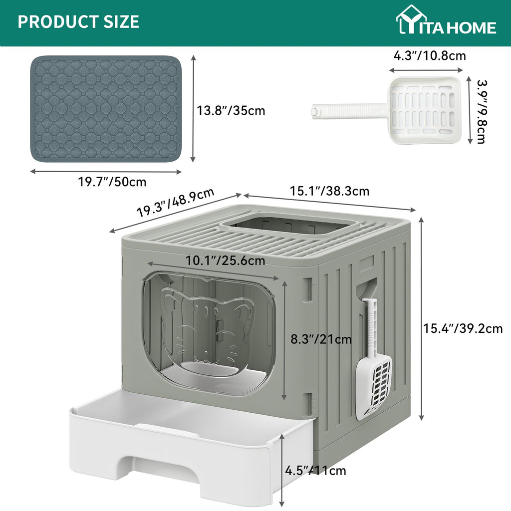 Large Enclosed Cat Litter Box with Lid B20160