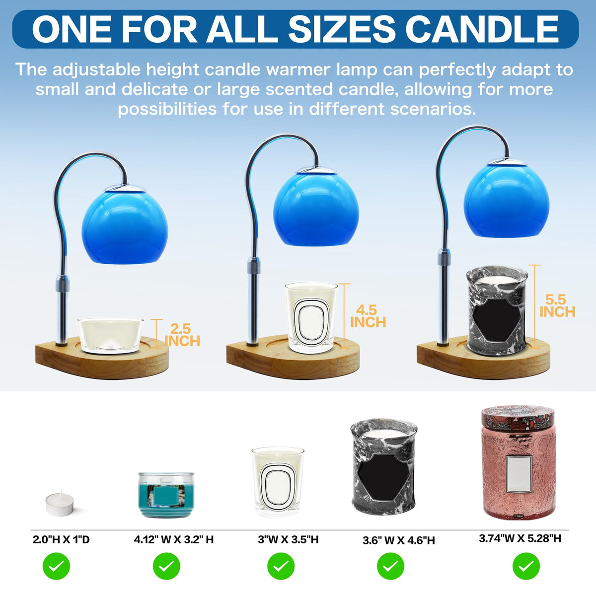 Candle Warmer Lamp with Timer and Adjustable Height C241