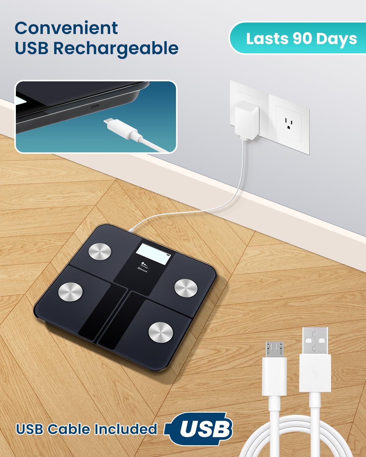 Rechargeable Digital Bathroom Scale X70046