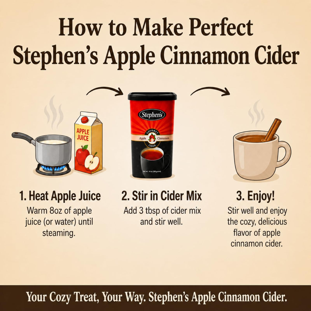 Apple Cinnamon Cider Mix 14 oz Pack of 6 O157499