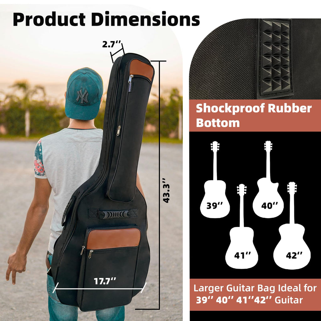 Acoustic Guitar Bag with 0.5-inch Padding (Black) V422