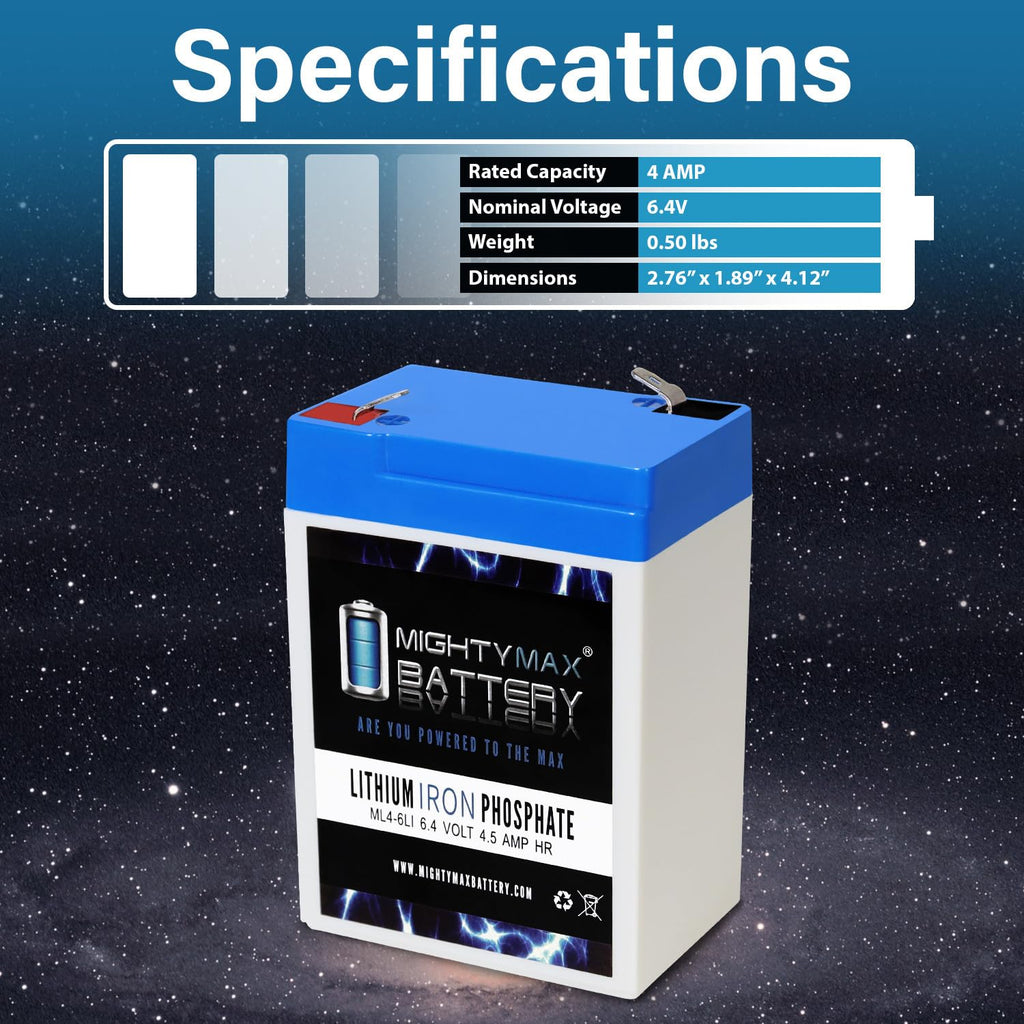 6V 4.5AH Lithium Replacement Battery B146664