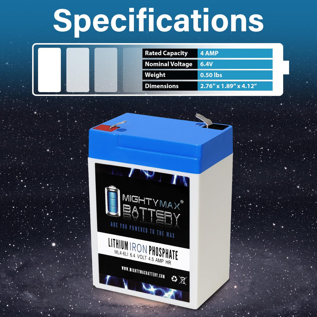 6V 4.5AH Lithium Replacement Battery A5093