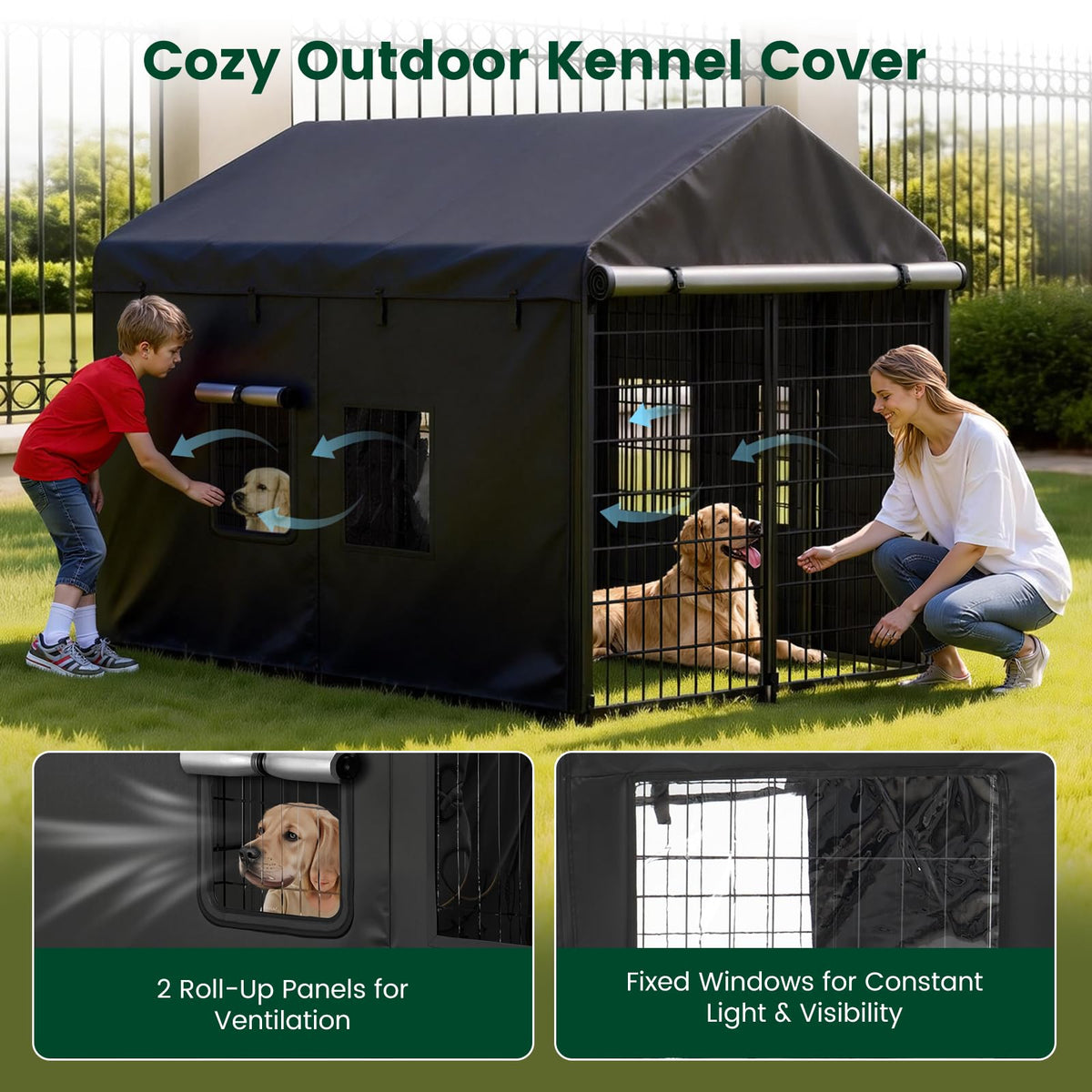 8x4x6ft Waterproof Dog Kennel Cover D898