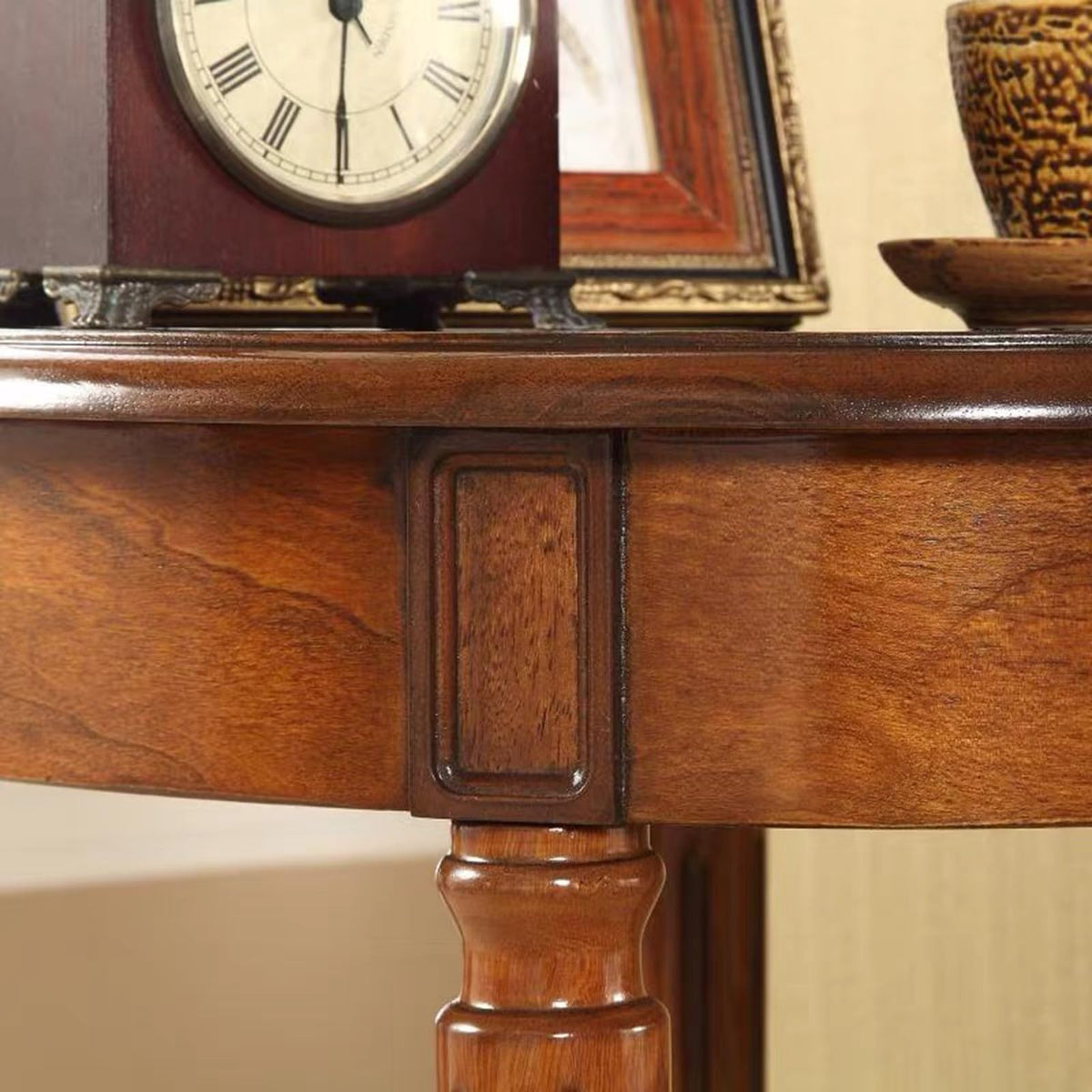 Oval Cherry Finish Wood End Table with Storage Shelf H67266