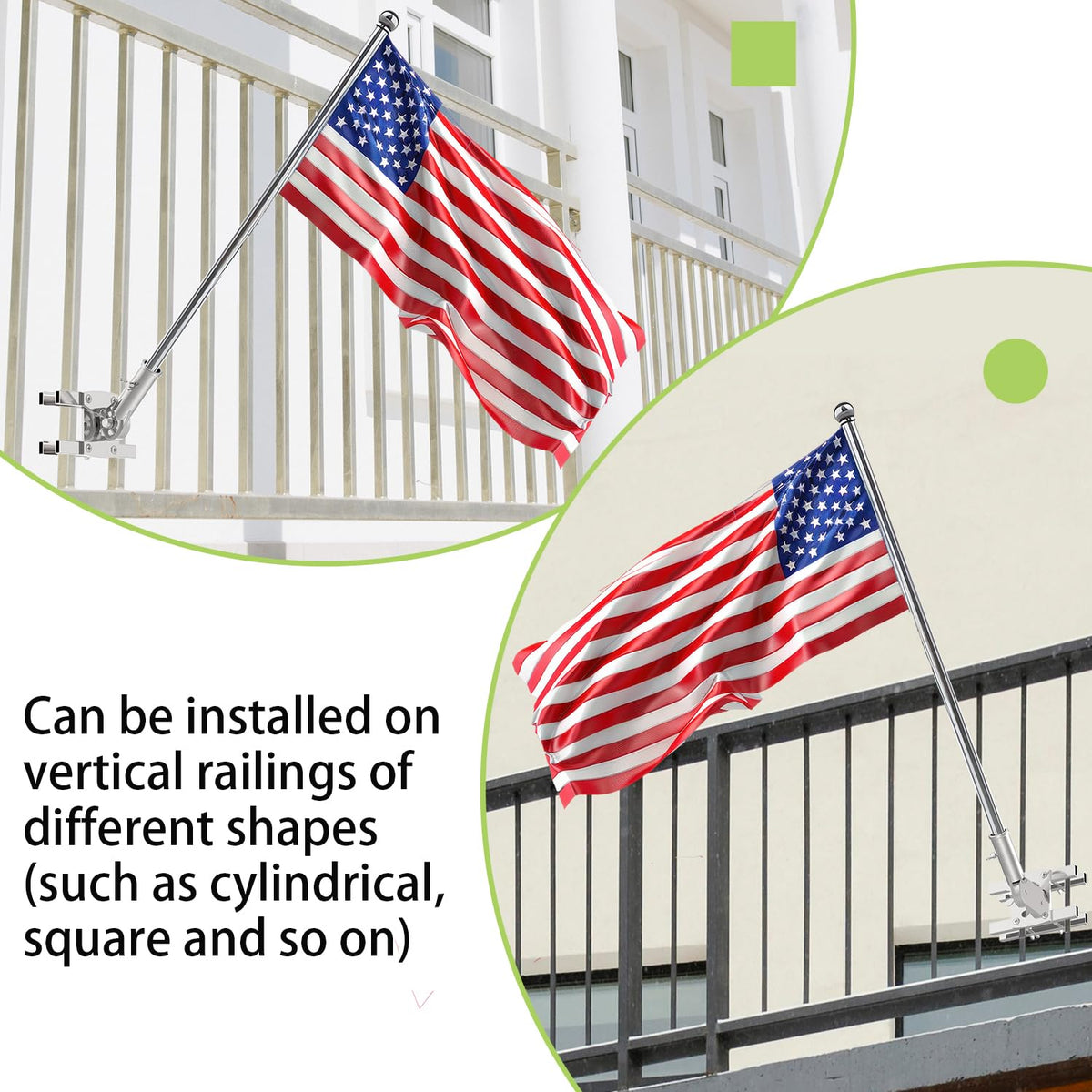 316 Stainless Steel Flagpole Holder for 1-Inch Flagpoles F6334