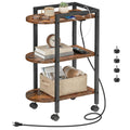 Rolling Narrow Side Table with Charging Station O60341