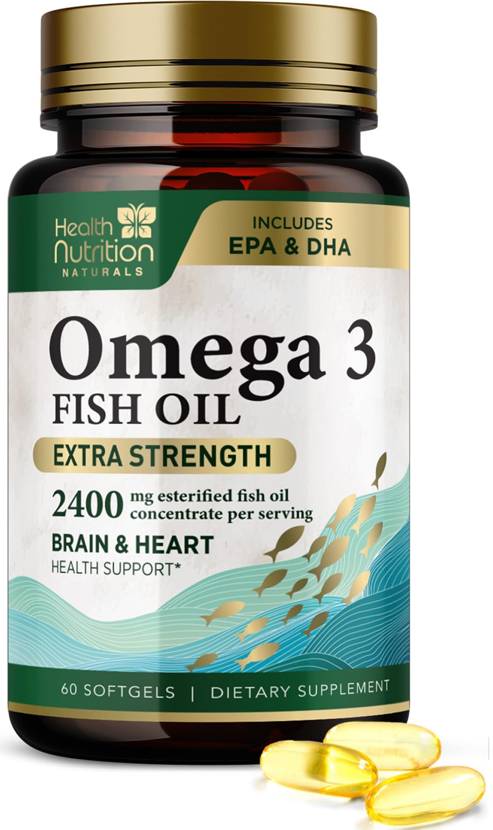 2400mg Omega 3 Fish Oil Softgels L200936