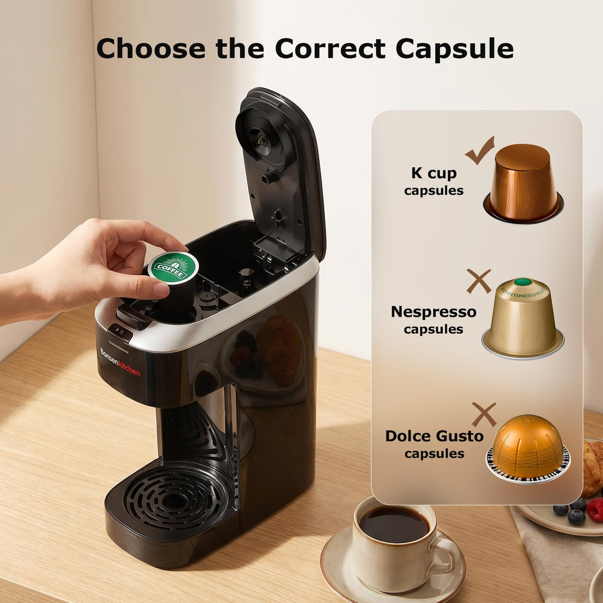 2-in-1 Single Serve Coffee Maker P531537