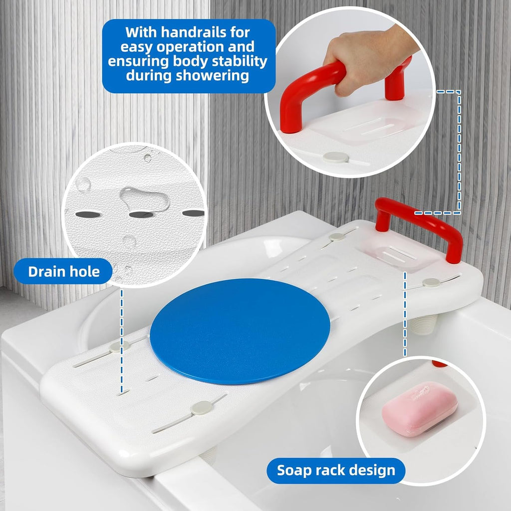 Rotating Tub Transfer Bench with Handle, 300 lbs F643957