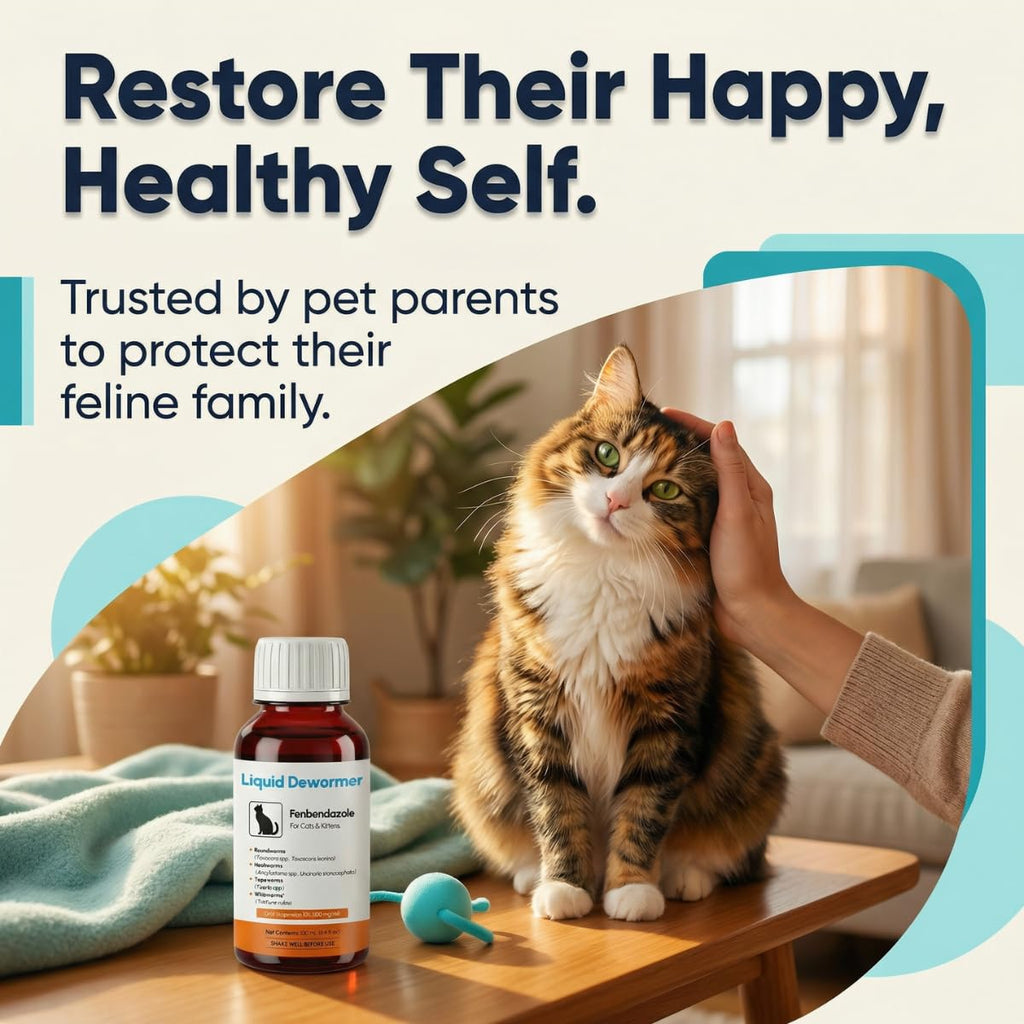 Liquid Fenbendazole Dewormer for Cats & Kittens 100ml F266