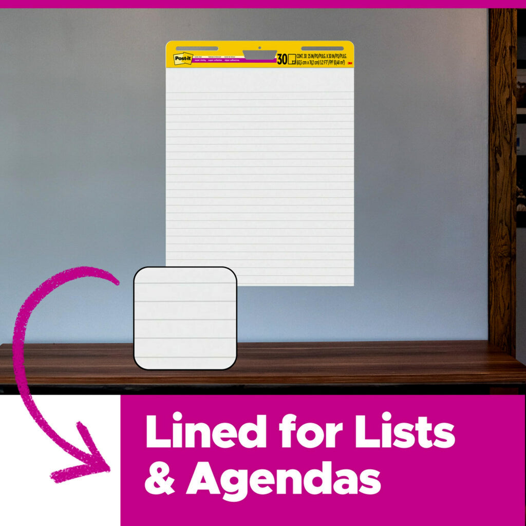 White Lined Easel Pad, 25 x 30 in, 2 Pads G640