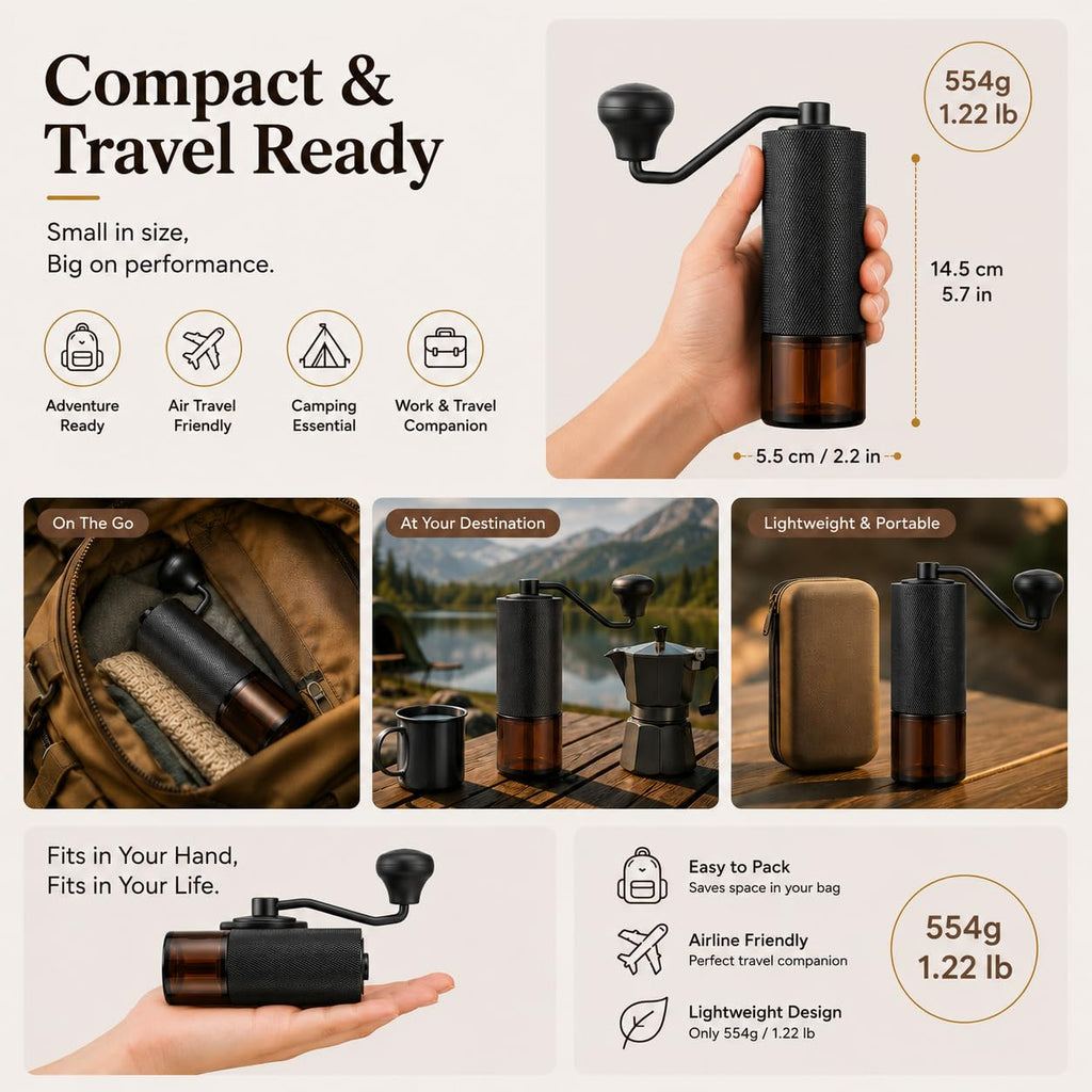 Manual Coffee Grinder with Stainless Steel Conical Burr C99626