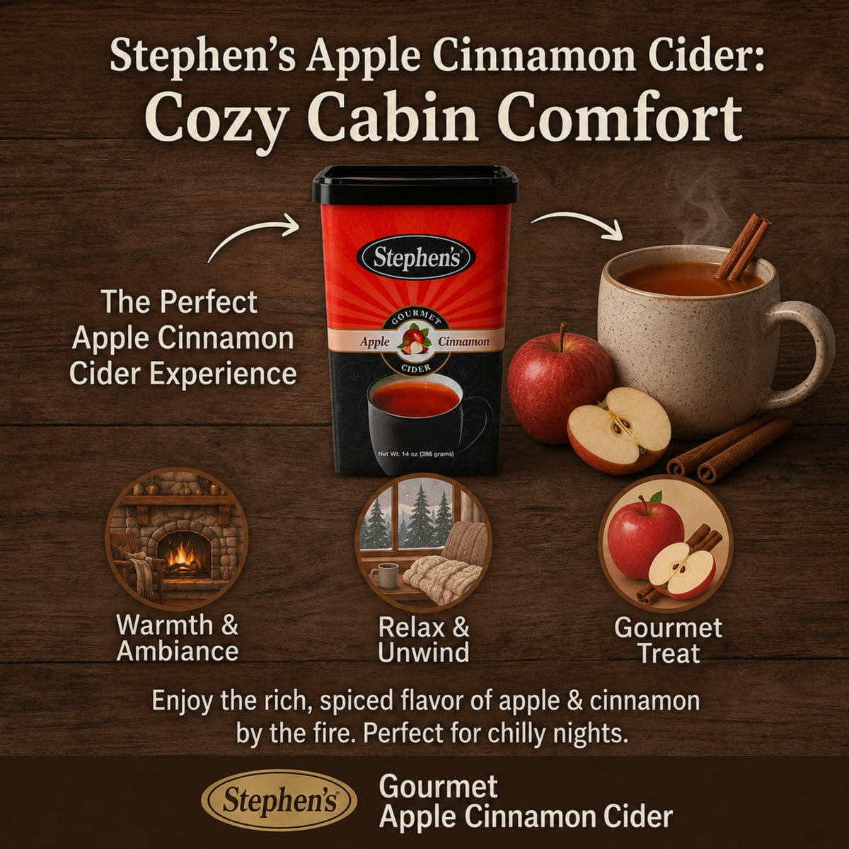 Apple Cinnamon Cider Mix 14 oz Pack of 6 O157499