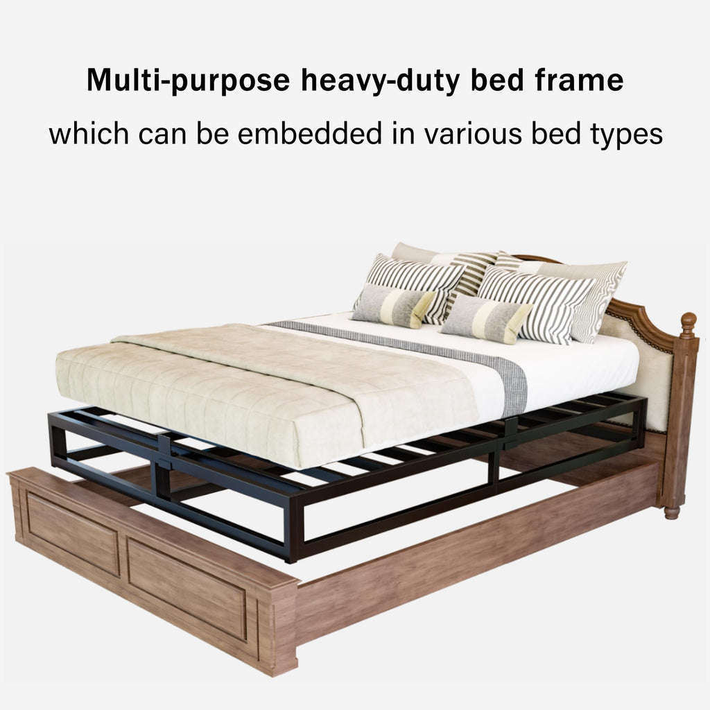 18 Inch Queen Size Black Metal Platform Bed Frame V157718