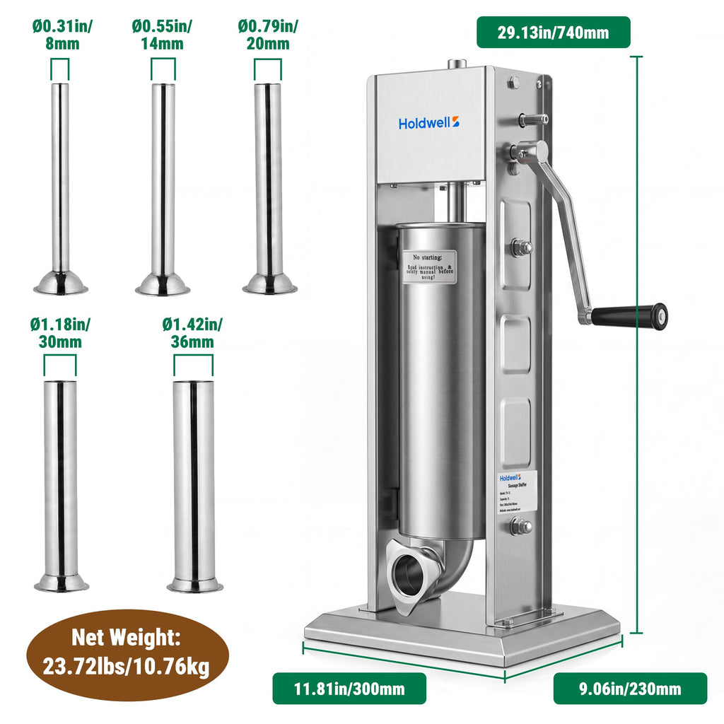 7L Stainless Steel Vertical Sausage Stuffer Q80008