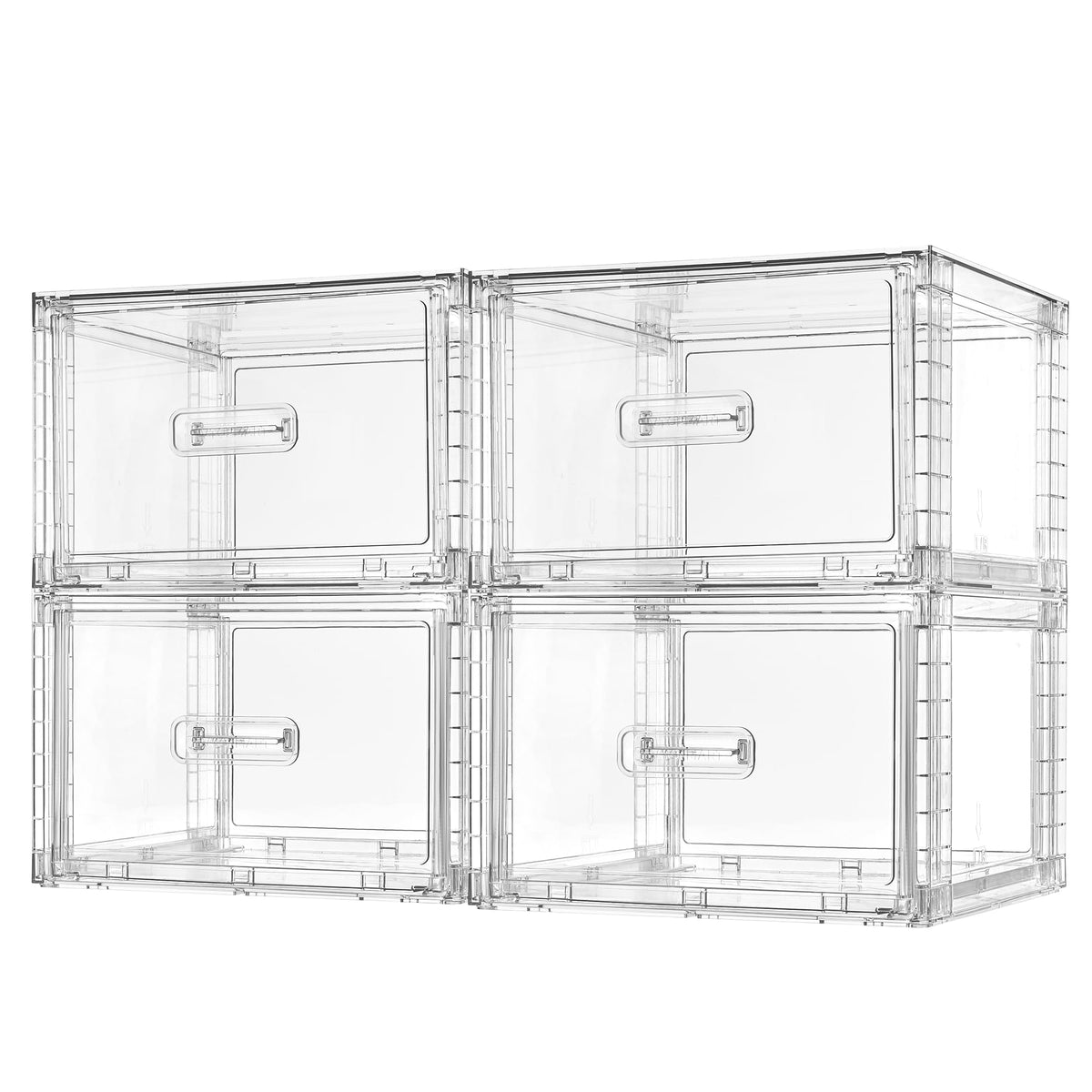 Clear Stackable Storage Drawers 4 Pack 15QT H6842