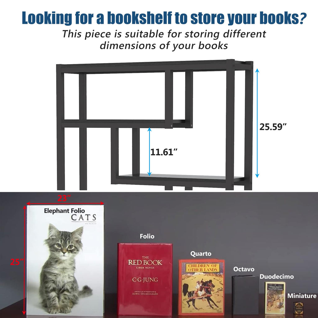 6-Shelf 69 Inch Tall Black Bookshelf T431