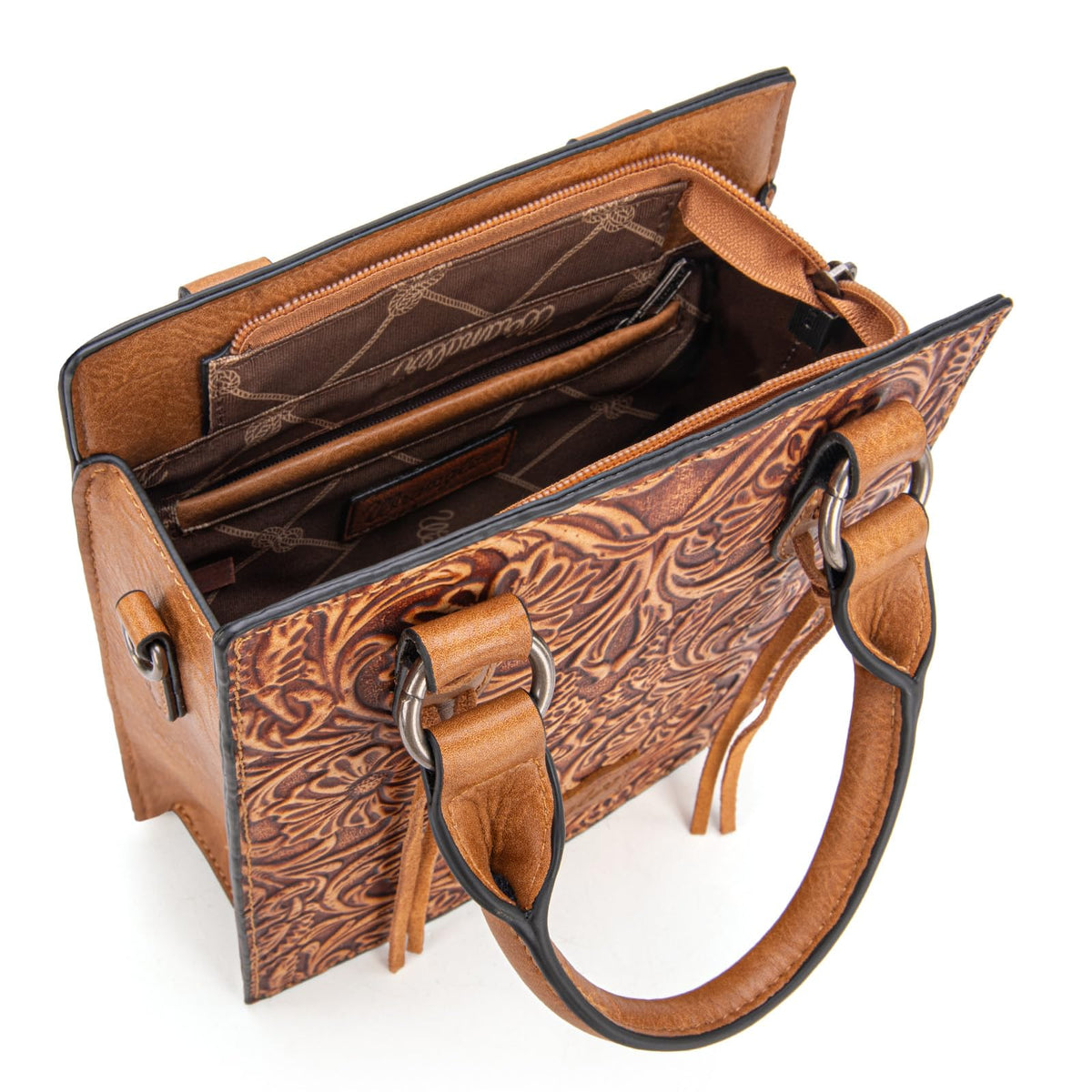 Embossed Fringe Crossbody Purse I17253