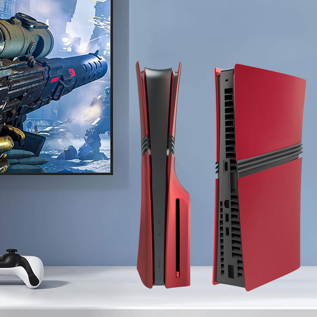 Red Matte ABS PS5 Pro Disc Edition Cover Plates Q10017