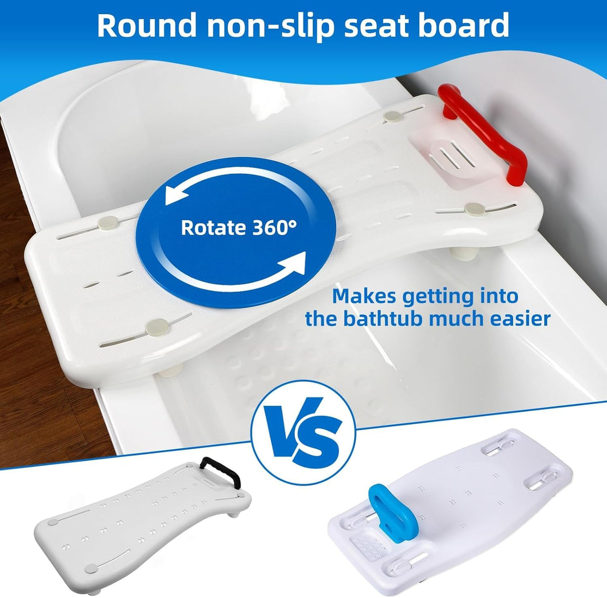 Rotating Tub Transfer Bench with Handle, 300 lbs F643957