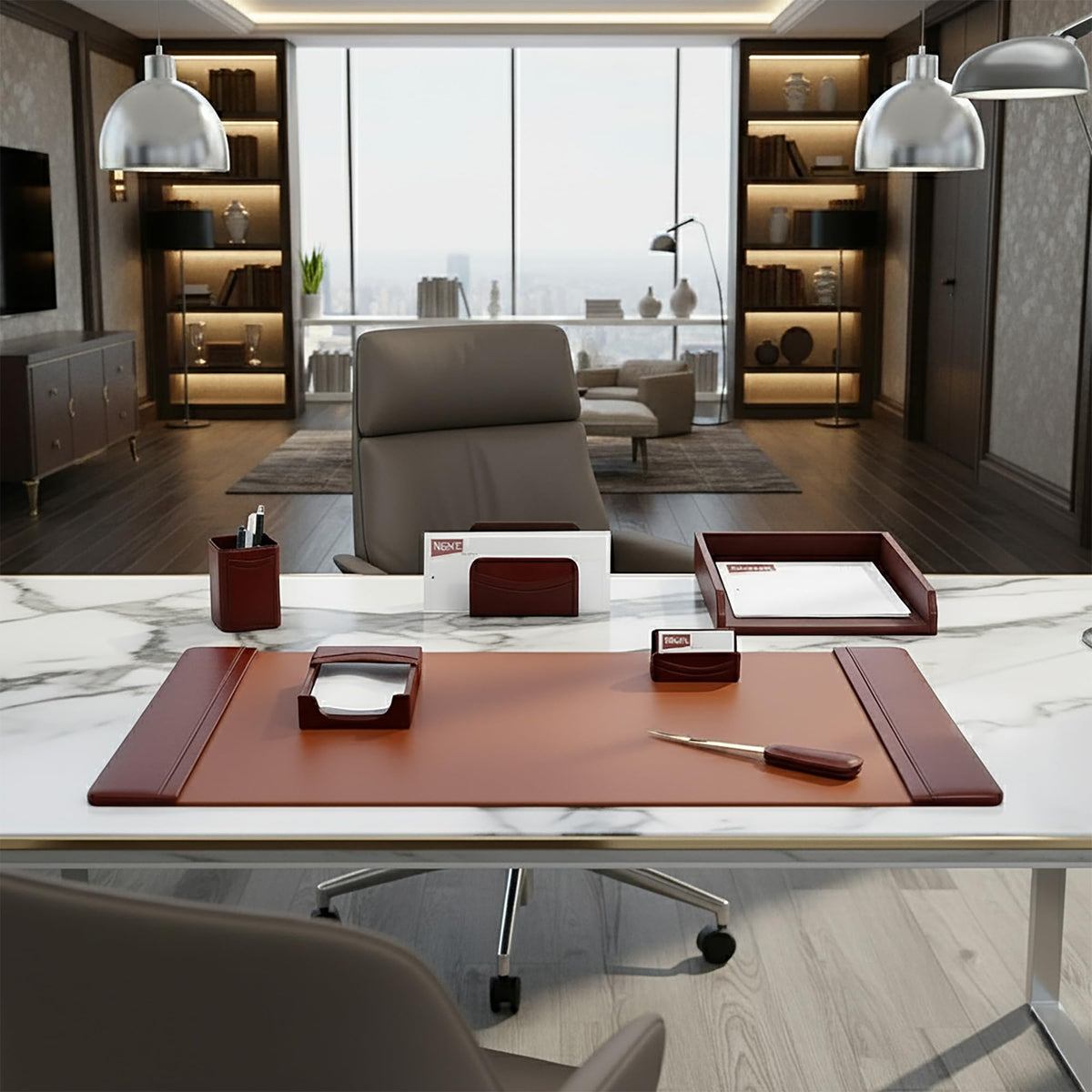 Leather 7-Piece Desk Set T8938