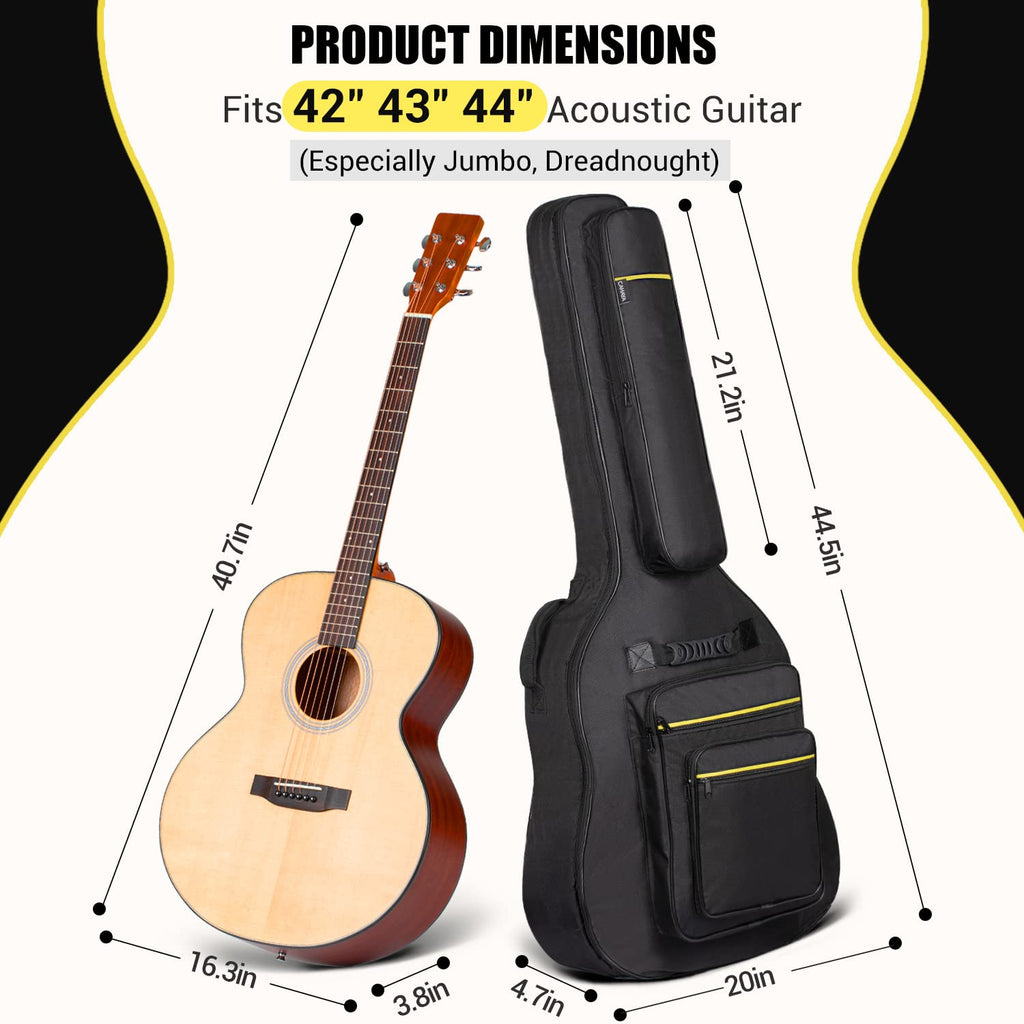 44 Inch Guitar Bag Multi-pockets 0.47in Thick Padding Water Resistent Gig Bag V9964