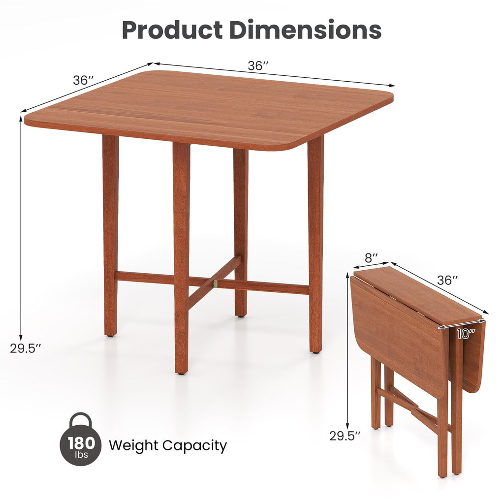 36" Foldable Square Wooden Dining Table S613300