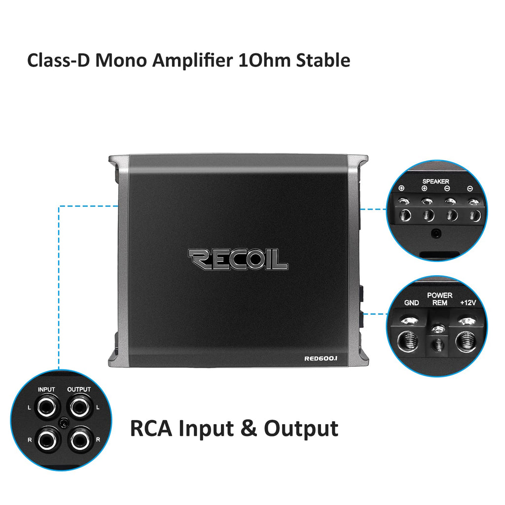 1320 Watts Class-D Car Audio Mono-Block Subwoofer Amplifier E2241