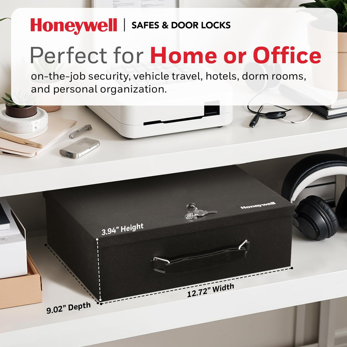 Black Steel Safe Box with Keys H2695