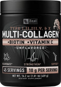 Multi Collagen Protein Peptides Powder Types I II III V X Unflavored 45 Servings N1999