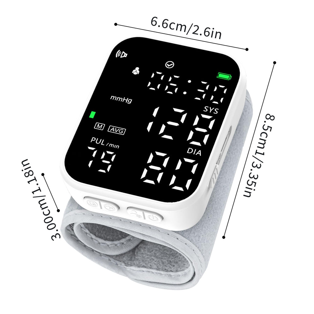 Black Digital Rechargeable Wrist Blood Pressure Monitor N4039