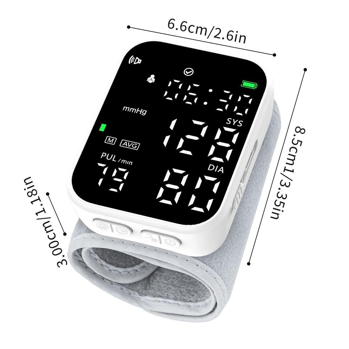 Black Digital Rechargeable Wrist Blood Pressure Monitor N4039