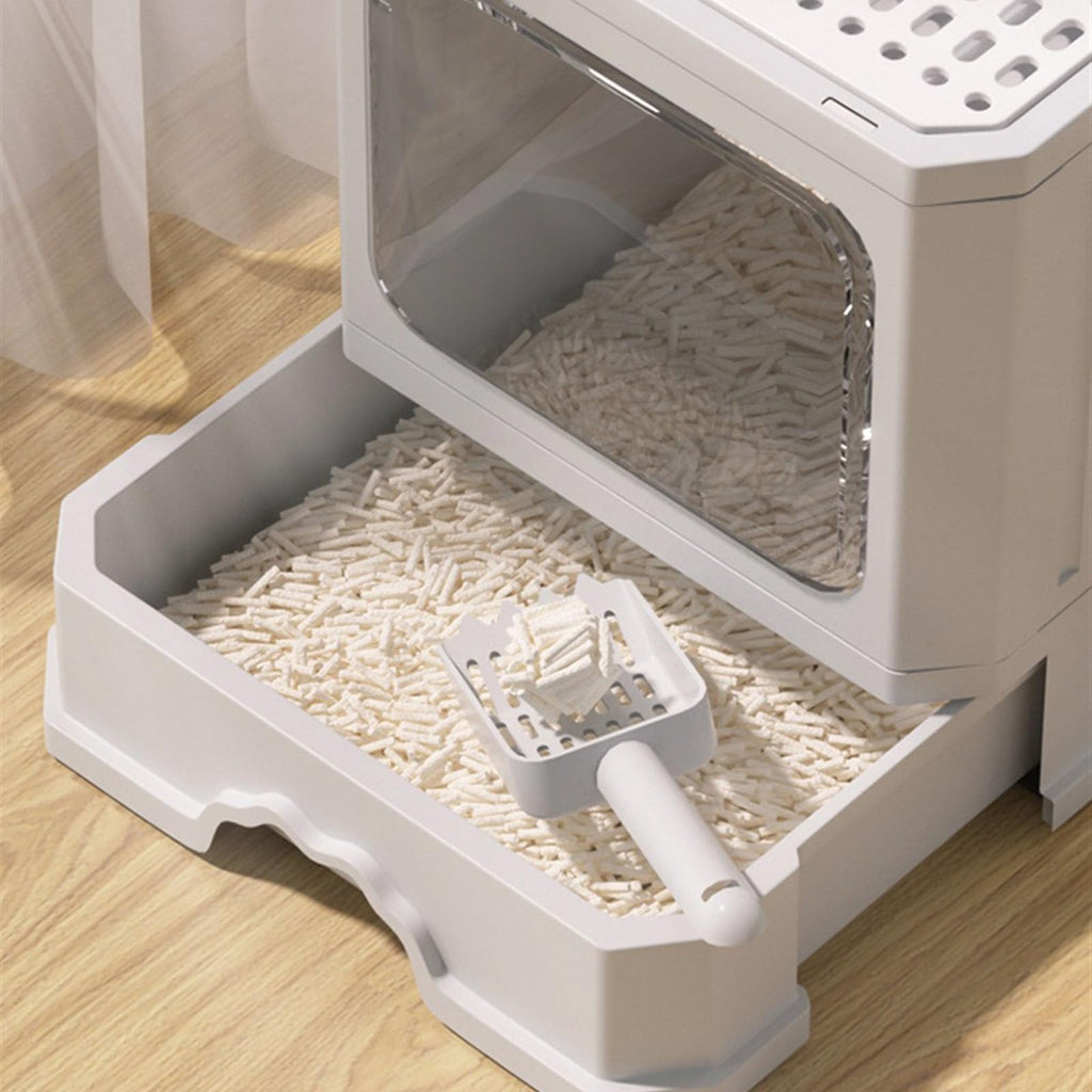 Foldable Cat Litter Box with Lid and Scoop E963635