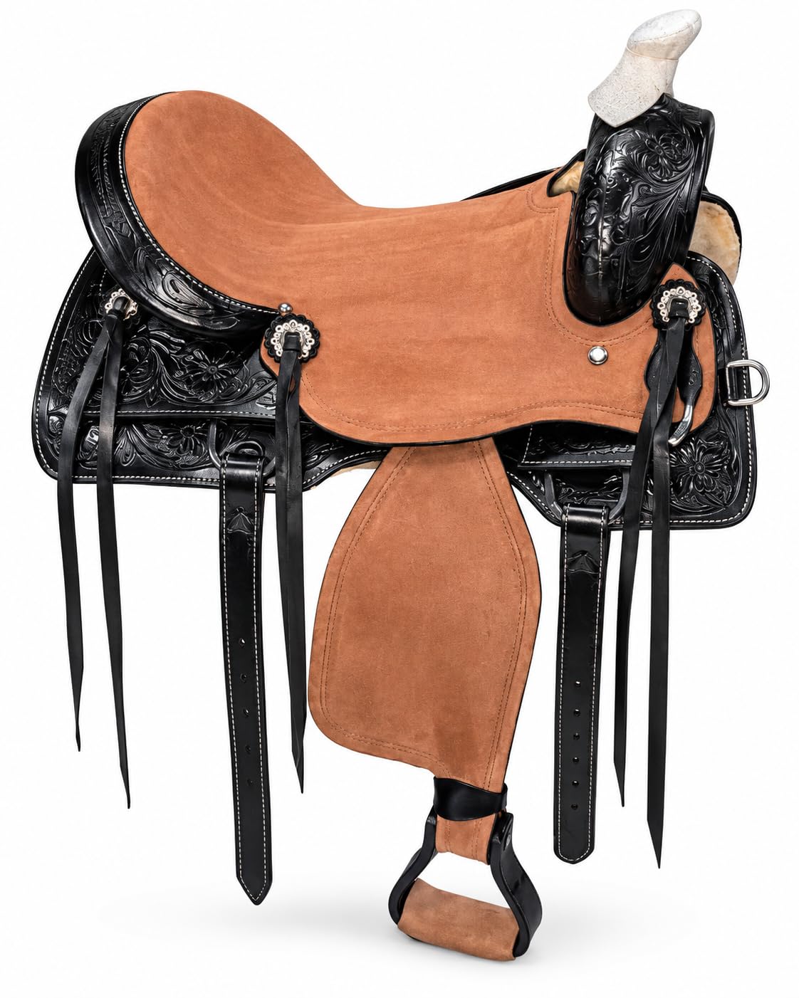 Argentina Cow Leather Saddle Set with Headstall, Reins & Breastplate H468