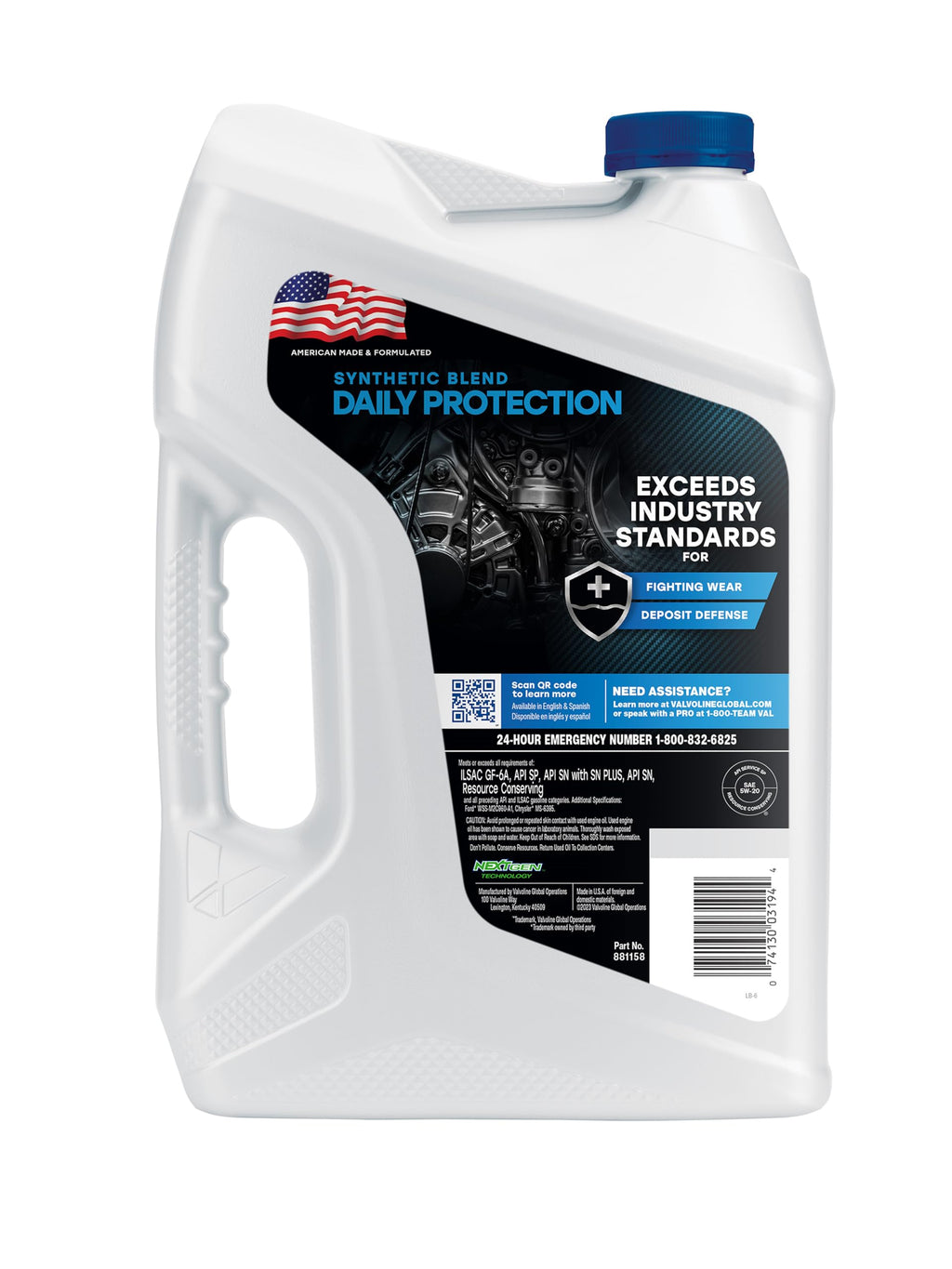 5W-20 Synthetic Blend Motor Oil 5 QT J14361