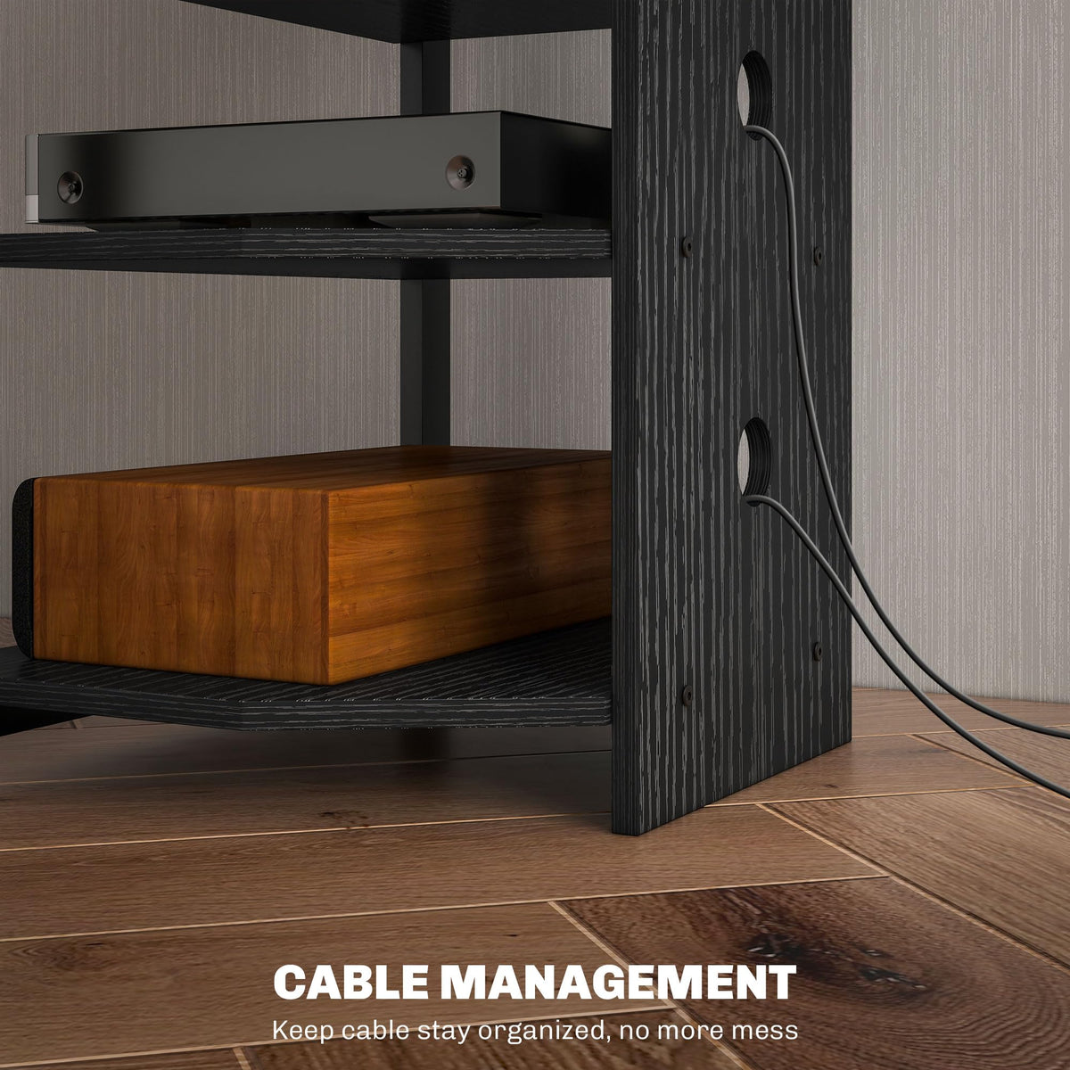 Black 4-Tier Media Stand R95928