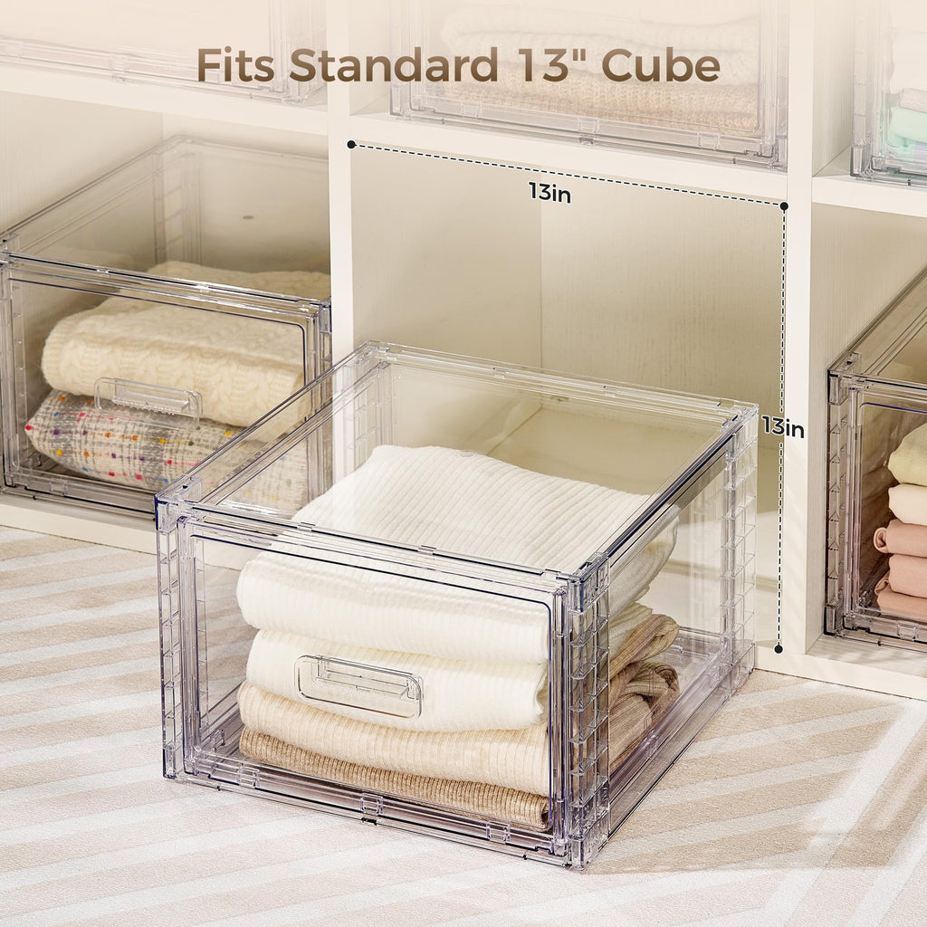 Clear Stackable Storage Drawers 4 Pack 15QT H6842