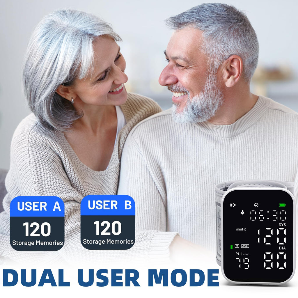 Black Digital Rechargeable Wrist Blood Pressure Monitor N4039