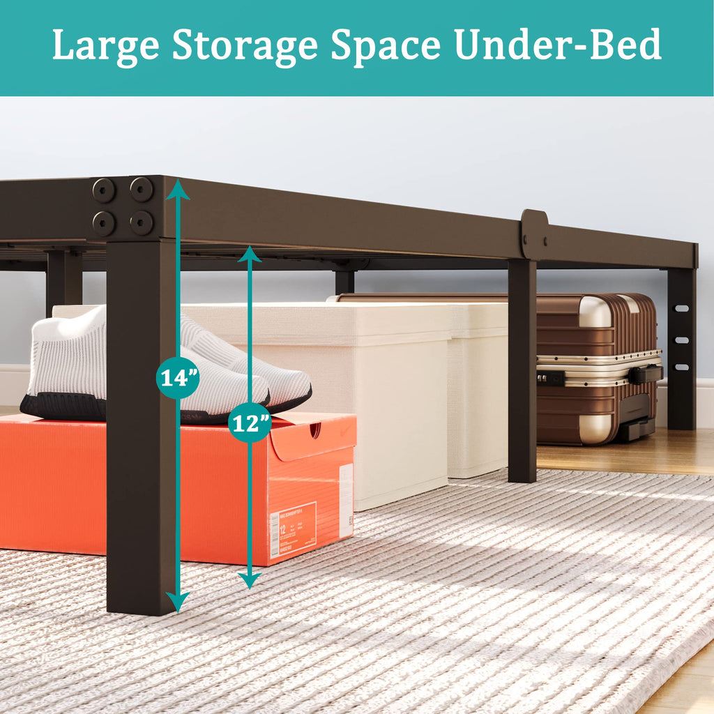 Queen Size 14 Inch Heavy Duty Metal Platform Bed Frame L488716