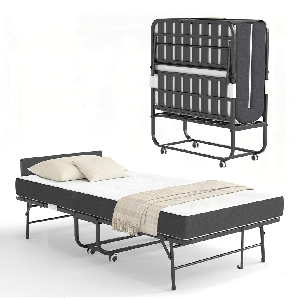Folding Bed with Mattress, 75" x 38" Twin Size S912