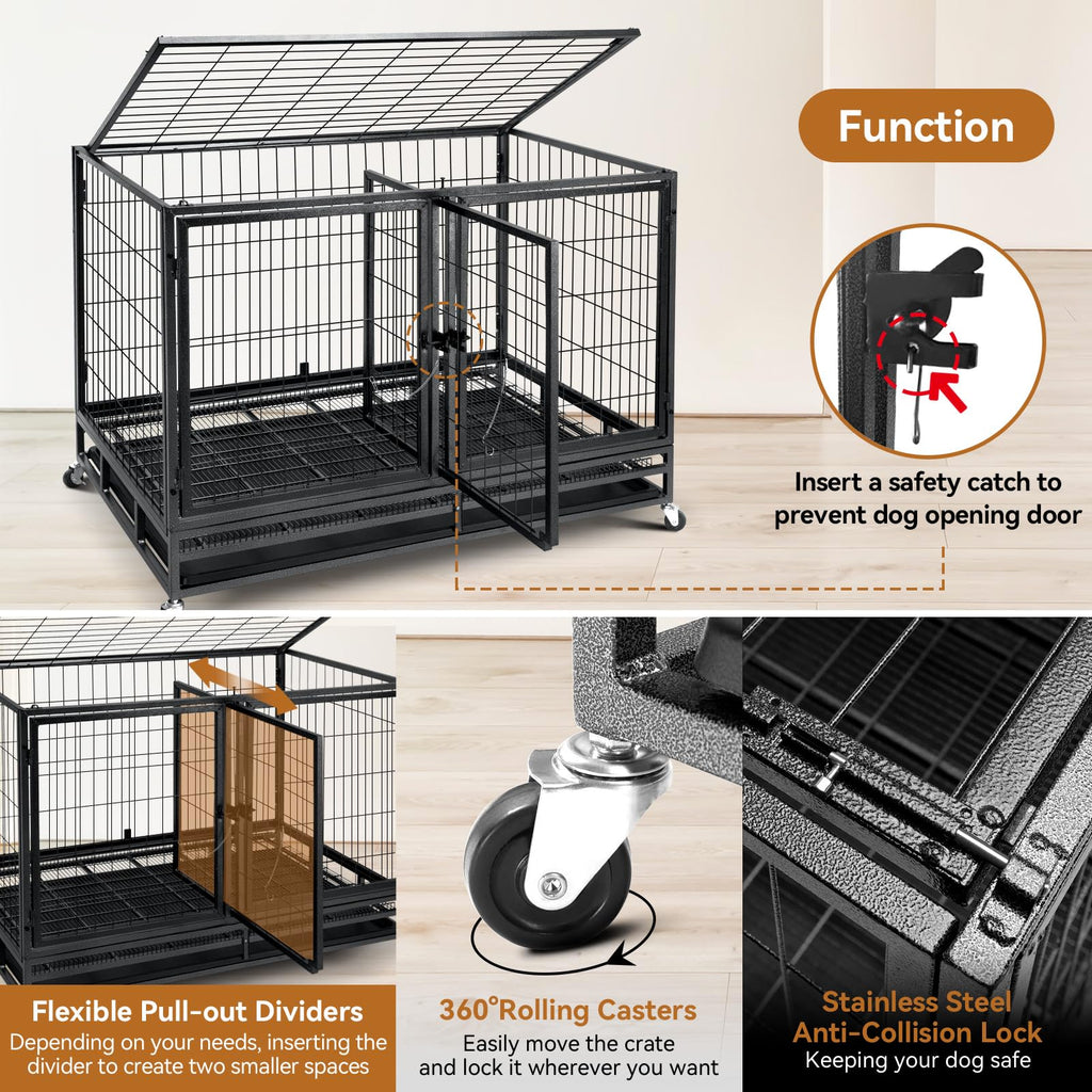 48inch Metal Wire Dog Crate with Divider C265039
