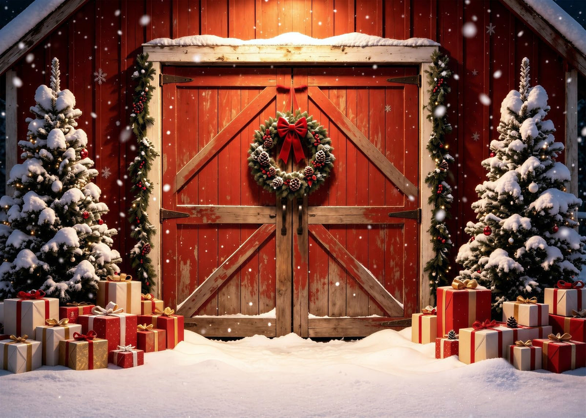 12x10ft Fabric Christmas Backdrop M7688