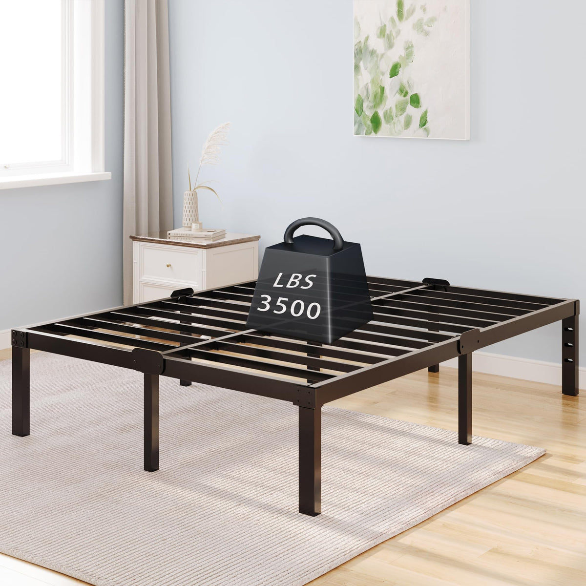 Queen Size 14 Inch Heavy Duty Metal Platform Bed Frame L488716
