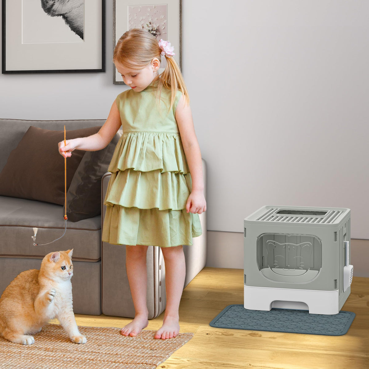 Large Enclosed Cat Litter Box with Lid B20160