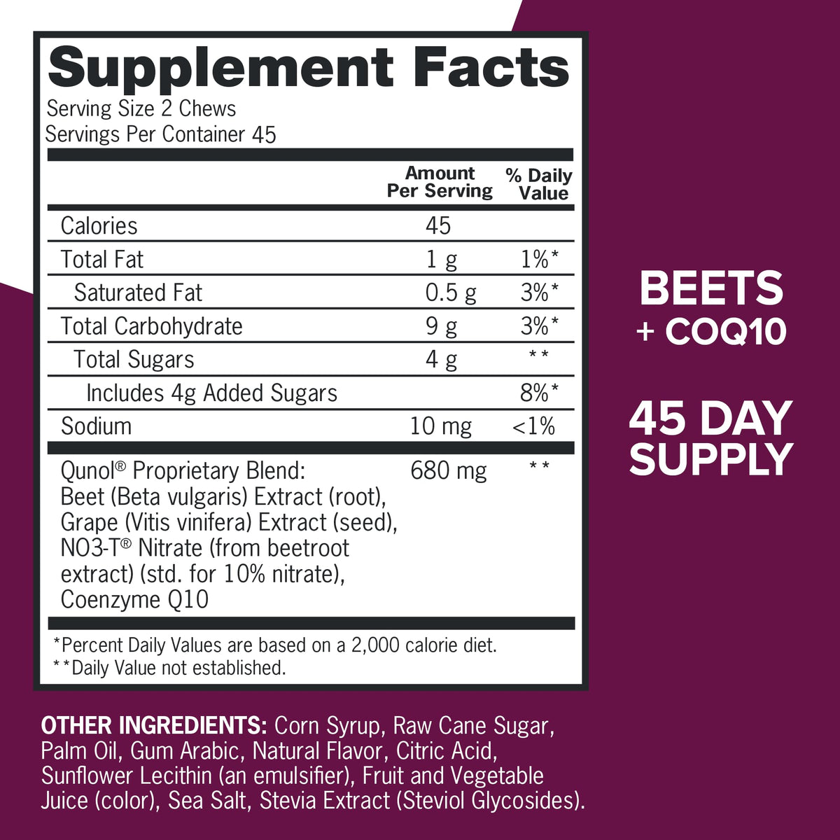Beet Root Chews with CoQ10, 90ct O991