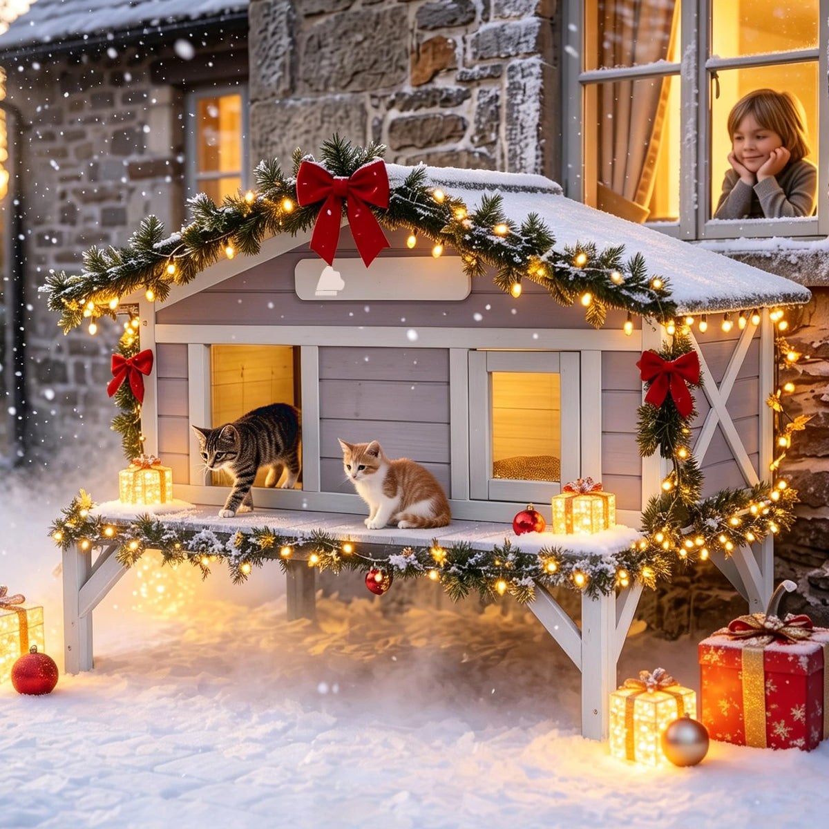 Waterproof Heated Cat House I92054