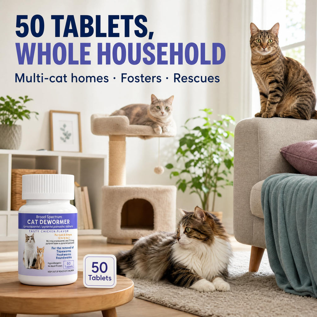 Broad Spectrum Cat & Kitten Dewormer 50 Tablets Z207